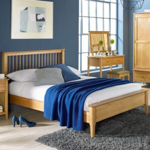 Courbet Wooden Double Low Foot Bed In Light Solid Oak