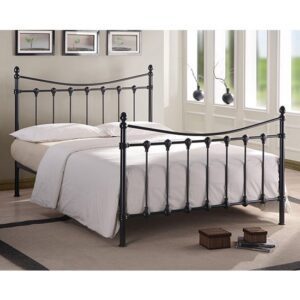 Florida Vintage Style Metal Double Bed In Black