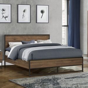 Houston Wooden Double Bed In Walnut