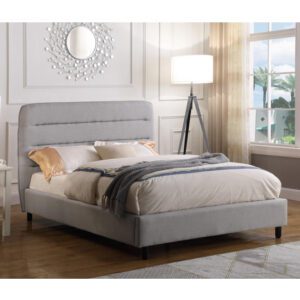 Maija Velvet Double Bed In Light Grey