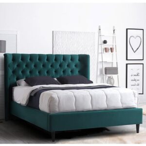 Mayfair Tactile Fabric King Size Bed In Green