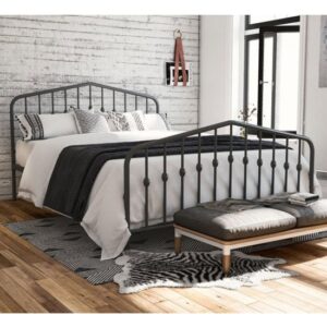 Necton Metal Double Bed In Grey