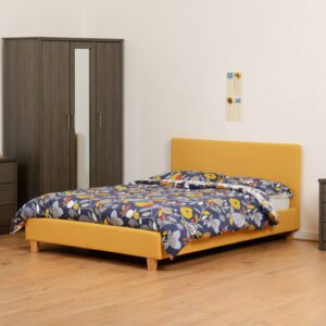 Prenon Fabric Double Bed In Mustard