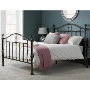 Victoria Steel Double Bed In Black Nickel