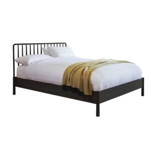 Burbank Oak Wood Spindle Double Bed In Black