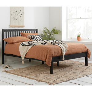 Nova Pine Wood King Size Bed In Black