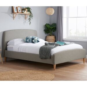 Quebec Soft Fabric King Size Bed In Grey