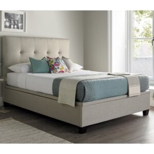 Williston Pendle Fabric Ottoman Double Bed In Oatmeal