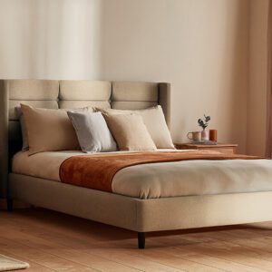 Silentnight Lilith Upholstered Bed Frame, Superking, Sandstone