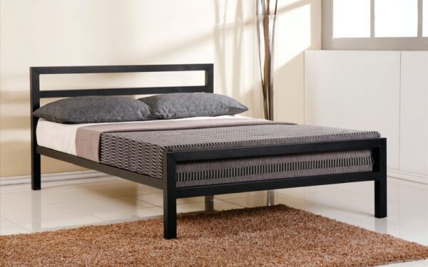 Time Living City Block Metal Bed Frame, Double, Black