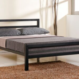 Time Living City Block Metal Bed Frame, King Size, Black