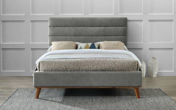 Time Living Mayfair Light Grey Fabric Bed Frame, Double