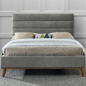 Time Living Mayfair Light Grey Fabric Bed Frame, King Size