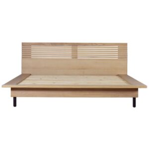 Okonma Wooden King Size Bed With Metal Legs In Oak