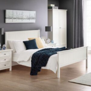 Madge Wooden Double Bed In Surf White