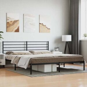 Eldon Metal Super King Size Bed With Headboard In Black