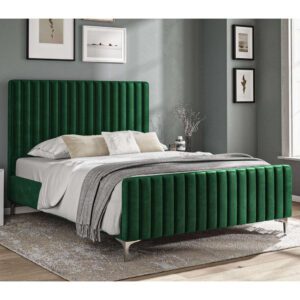 Arvada Velvet Double Bed In Green