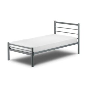 Accalia Metal Double Bed In Aluminium Finish