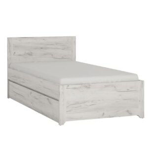 Alink Wooden Single Bed With Underbed Drawer In White