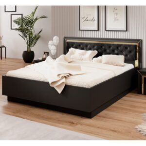 Allen Wooden Super King Size Bed In Black