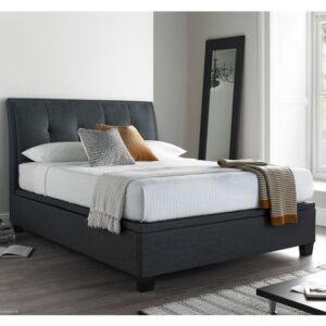 Arcadia Pendle Fabric Ottoman King Size Bed In Slate