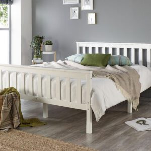 Aspire Atlantic White Wooden Bed Frame, Single