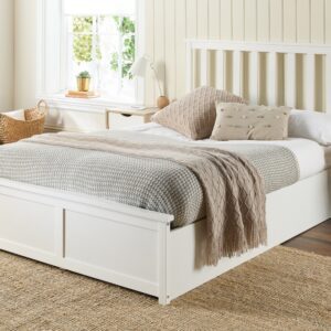 Aspire Atlantic Wooden Ottoman Bed Frame White Wood Solid Bedstead