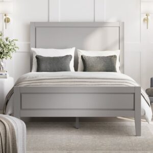 Bayfield Wooden King Size Bed In Cement Grey