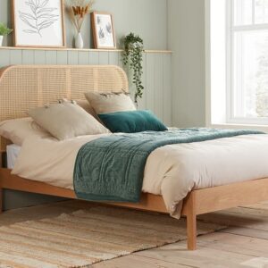 Birlea Margot Rattan Bed Frame, Double, Oak