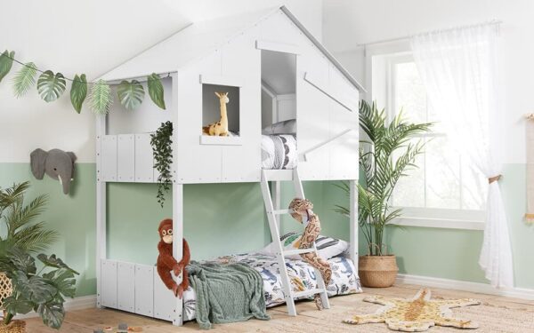 Birlea Safari Wooden Bunk Bed, Single, Grey