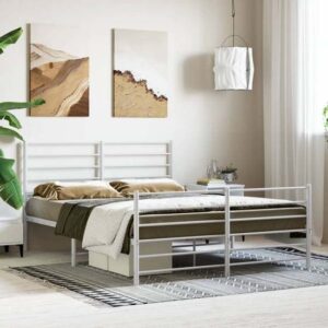 Eldon Metal Double Bed In White