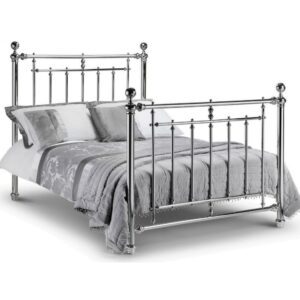 Eliot Metal King Size Bed In Chrome