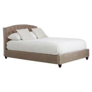 Flegetonte Velvet Double Bed In Mink