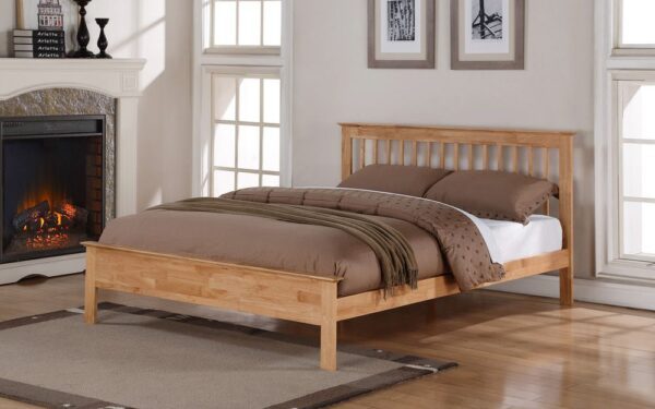 Flintshire Pentre Hardwood Oak Finish Bed Frame, King Size