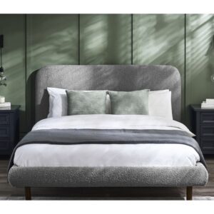 Hailey Fabric Double Bed In Grey