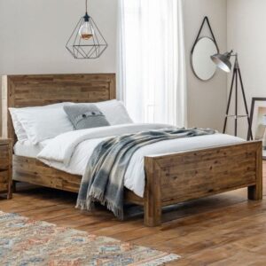 Hania Wooden Super King Size Bed In Rustic Oak