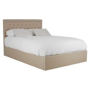 Hannata Fabric Storage Ottoman Double Bed In Beige