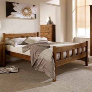 Havanan Wooden Double Bed In Pine