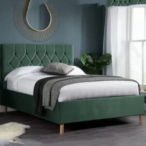 Laxly Fabric Ottoman King Size Bed In Green