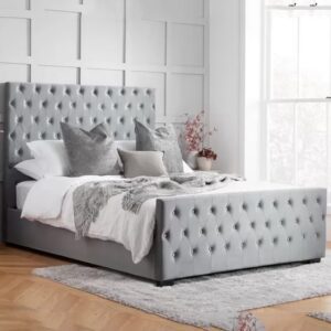 Marquise Fabric Super King Bed In Grey