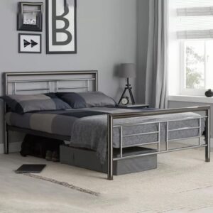 Montane Metal Double Bed In Chrome And Nickel