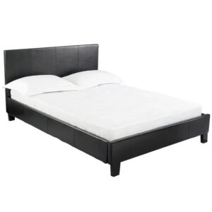 Prenon Faux Leather Double Bed In Black