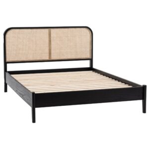 Scalar Wooden King Size Bed In Black And Natural