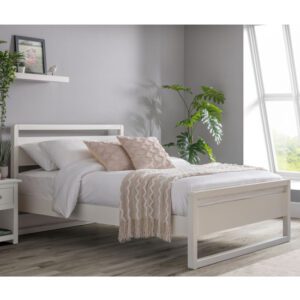 Versmold Wooden Double Bed In Surf White