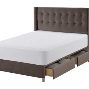 Silentnight Bloomsbury Charcoal Velvet Bed Frame, King Size, 2 Drawers